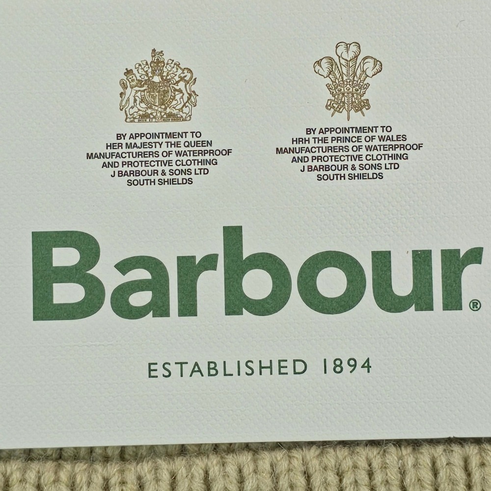 Barbour Women Scarf & Beanie Gift Set OS Camel Plaid Ribbed Knit Warm Luxury NWT - Picture 7 of 9